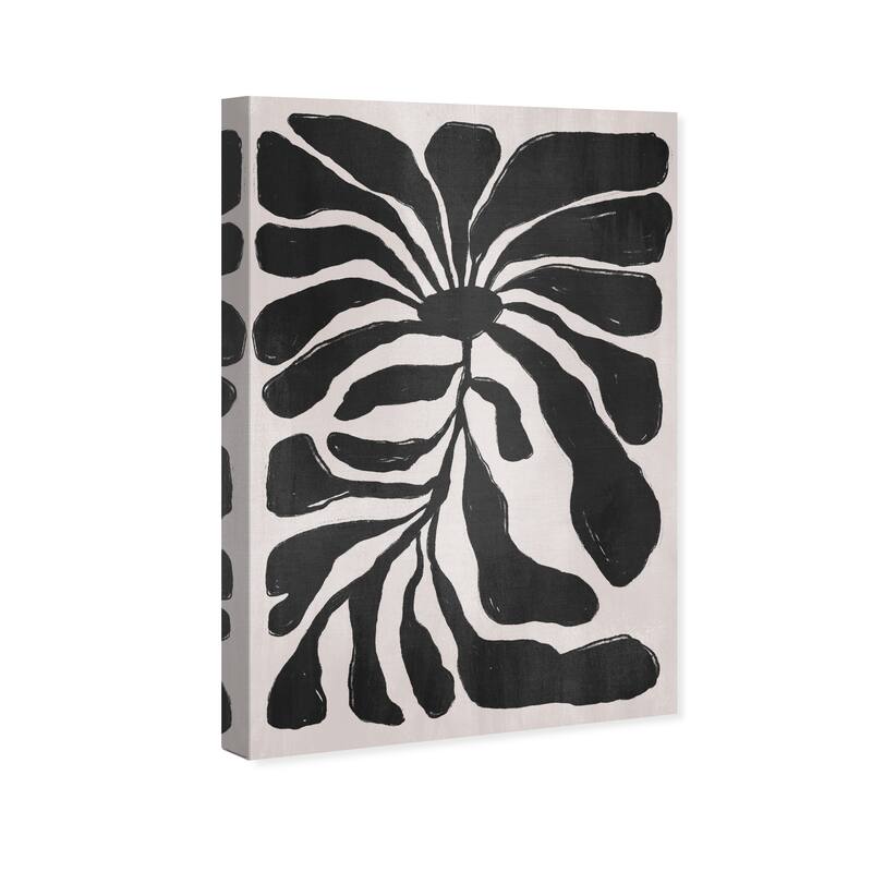 Wynwood Studio Canvas Floral and Botanical Sunshine Floral Noir Black and Light Gray Bohemian & Eclectic Wall Art Canvas Print