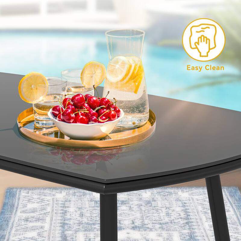 4-Piece Patio Furniture Wicker Outdoor Bistro Set All Weather Double White Side Rattan Conversation Loveseat