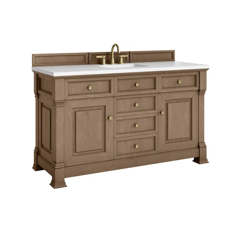 Brookfield 60D" Double Vanity, Pecan