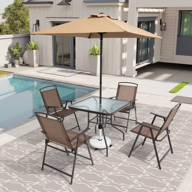 55 lbs Patio Market Umbrella Base Stand Cement/Concrete Weights Base Holder with Wheels - Dia. 18.9" x 18.1" high