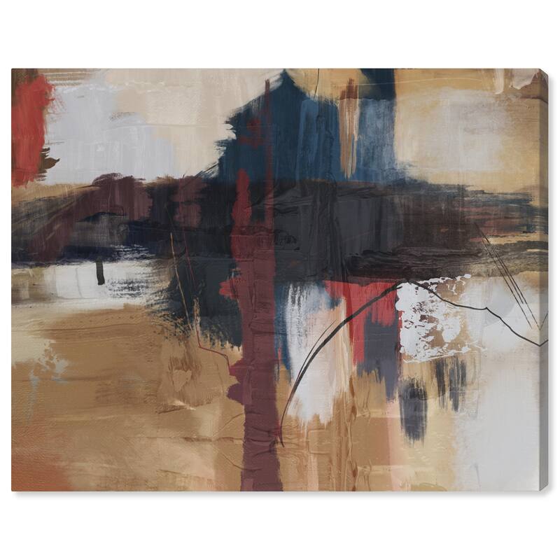Wynwood Studio Canvas Abstract Riverside Reflection Abstract Brown and Light Brown Modern & Contemporary Wall Art Canvas Print
