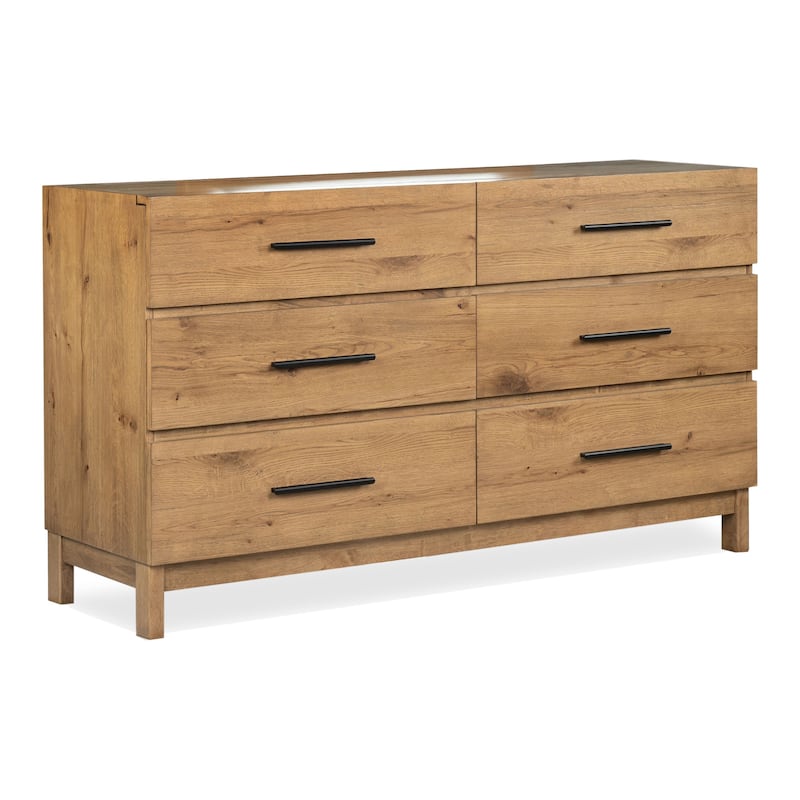 Magnussen Home Davenport Rustic Caramel Double Drawer Dresser - 6-drawer