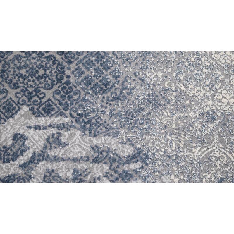 Modern Transitional Loane Grey Blue Rug