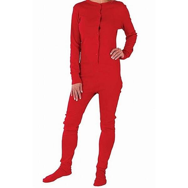 Shop Pajama Glam Red Drop Seat Butt Flap Women Medium M One Piece