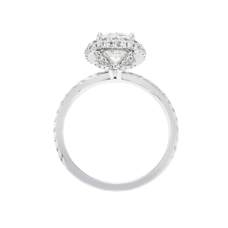House Of Leon 18K White Gold 1.50ct Oval Diamond Engagement Ring W/ Halo 2.22ctw GIA