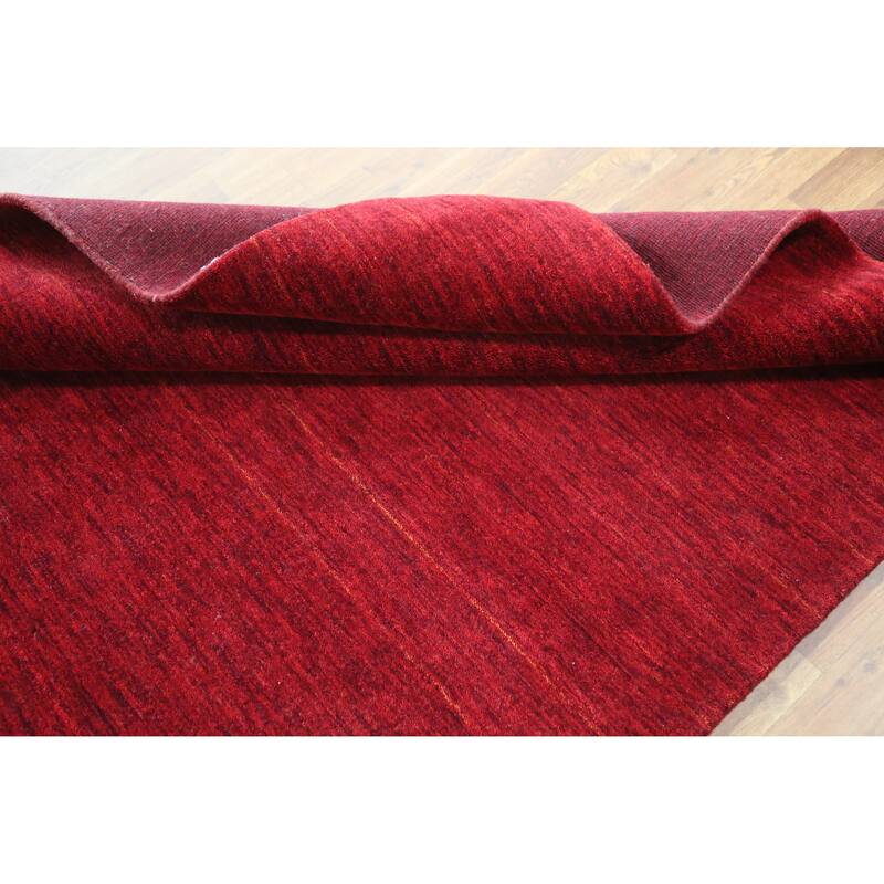 Hand Knotted Oriental 100% Wool Carpet Tribal Tribal Red Gabbeh Area Rug - 8' 0'' X 5' 2''