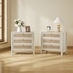 preview thumbnail 36 of 37, Set of 2 Farmhouse Style Nightstands with 3 Drawers