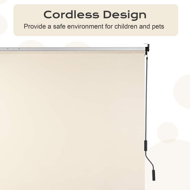 Aoodor 5% Openness Cordless Solar Fabric Roller Shade, 95% UV Protection Blinds