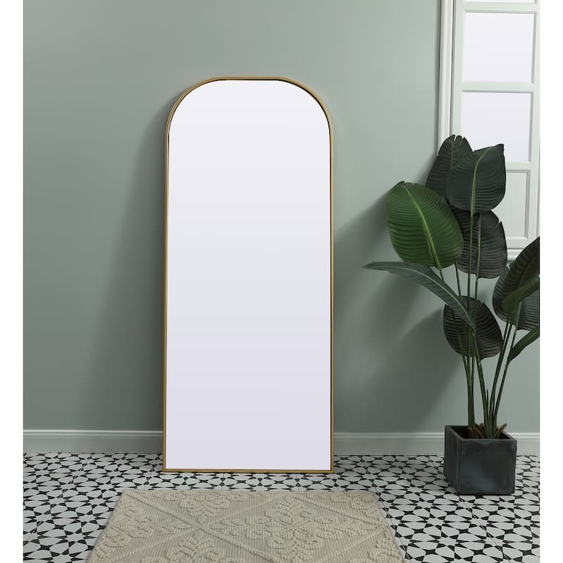 Indigo Home Metal Frame Arch Full Length Mirror 28x66 Inch