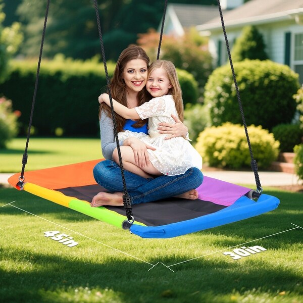 9.5' Heavy Duty Metal Swing set for Backyard with Platform Swing