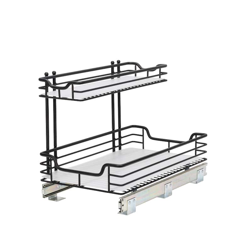 Household Essentials 2 Tier Sliding Cabinet Organizer