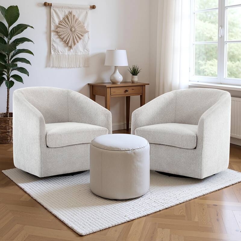 360° Swivel Accent Chairs with Removable Seat Cushion for Living Room, Reading Room