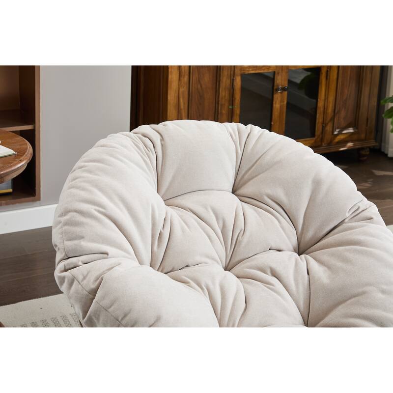 Oversized Swivel Accent Chair, 360-Degree Swivel Barrel Chair, Papasan Chair for Living Room and Bedroom Comfort