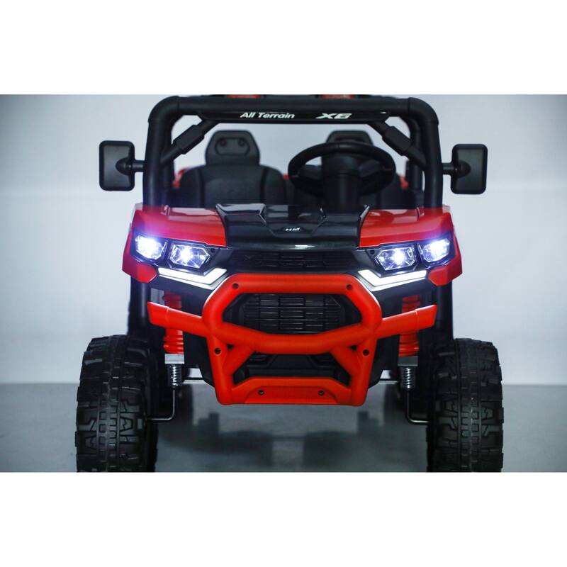 24V 2 Seater Ride on Dump Truck, 4WD 6-Wheel Ride on Toys with Remote Control, Ride on UTV Car with Electric Dump Bed