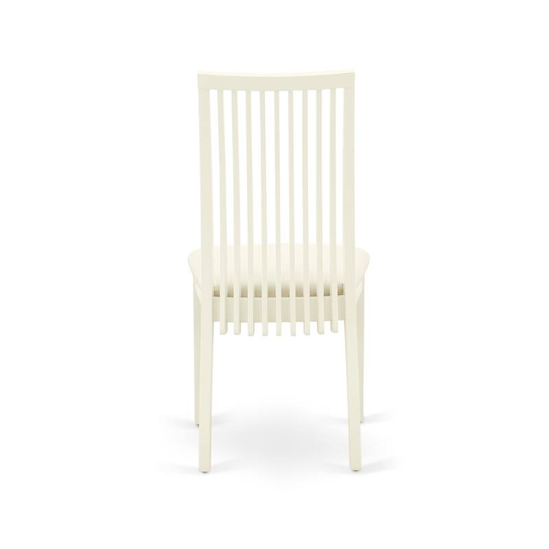 East West Furniture 5 Piece Dining Table Set- a Kitchen Table and 4 Linen Fabric Dining Chairs, 42x60 Inch, Linen White