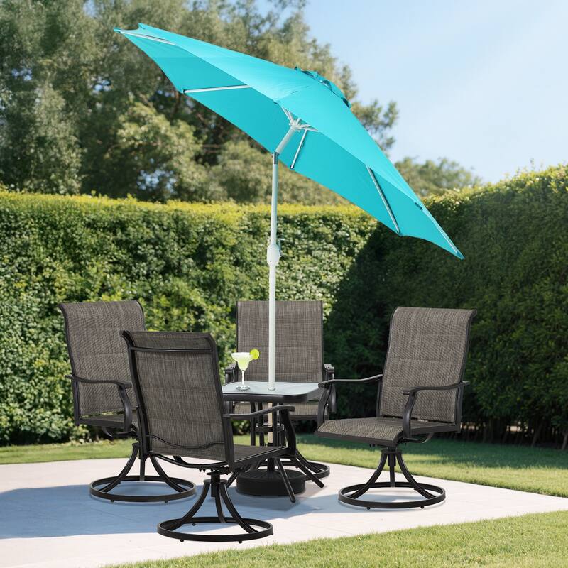 Aoodor 9FT Outdoor Patio Market Umbrella with Push Button Tilt and Crank