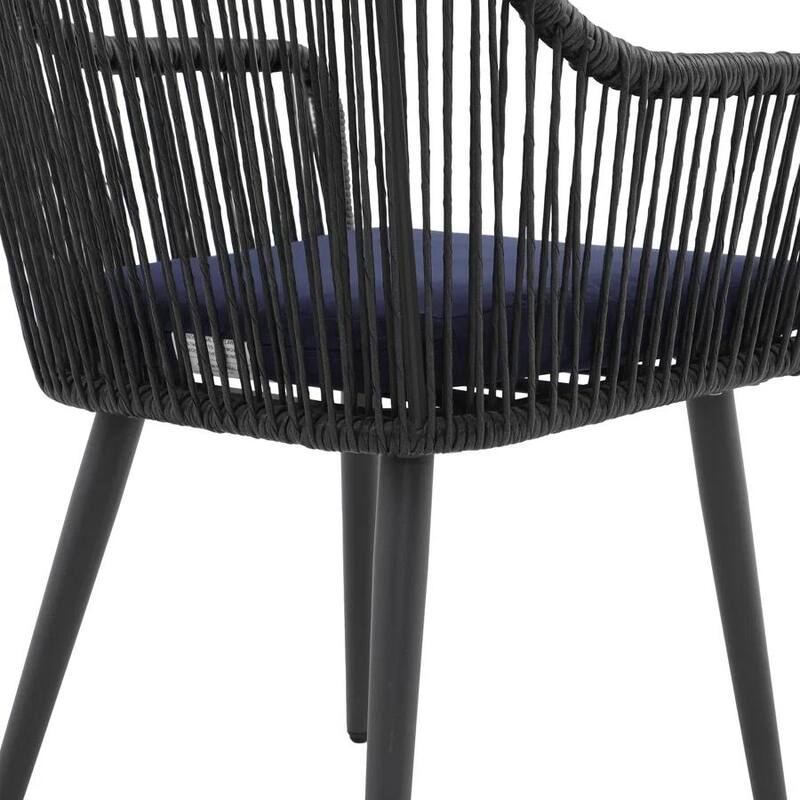 Patio Wicker Cushioned Dining Chairs (Set of 2)