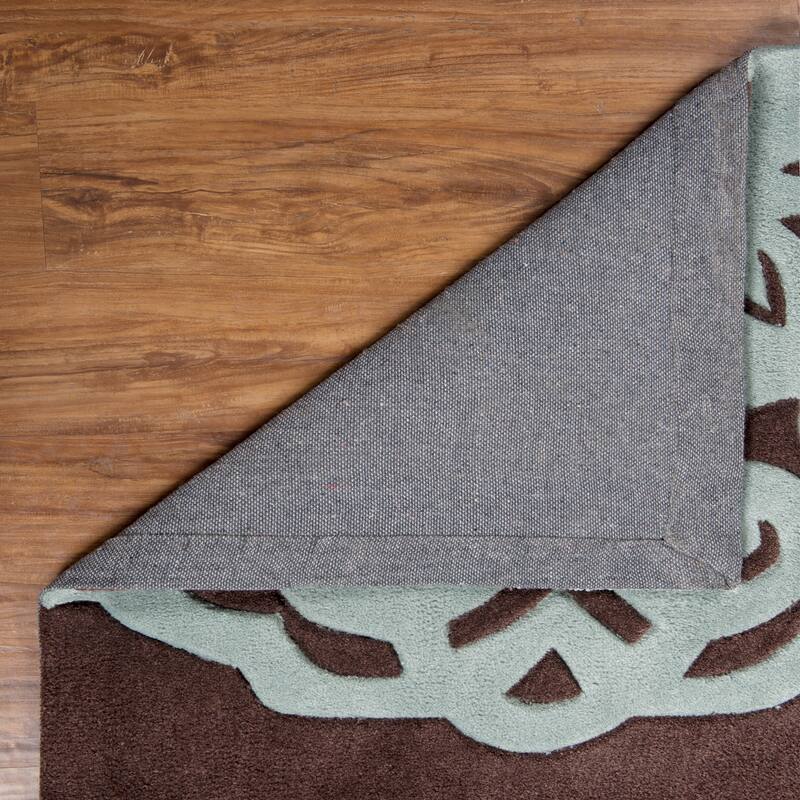 Hand Tufted Trio Medallion Chocolate and Ice Blue Doyle Rug