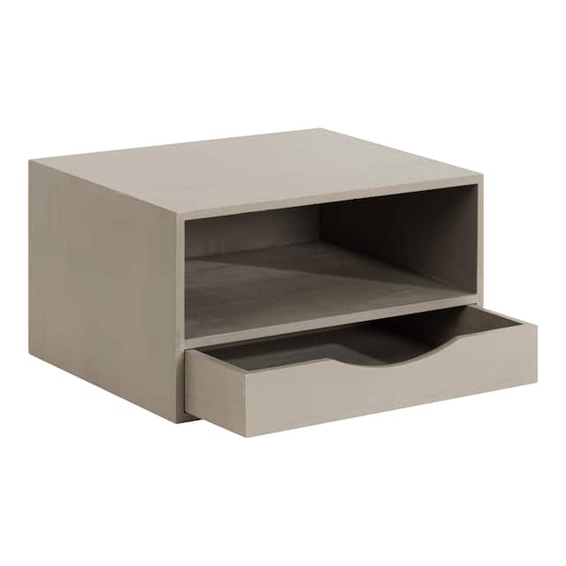 Kate and Laurel Hutton Floating Wall Shelf with Drawer - 12.5x10x7