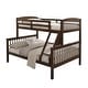 preview thumbnail 17 of 18, Slat Design Twin over Full Bunk Bed with Angled Ladder in Dark Walnut