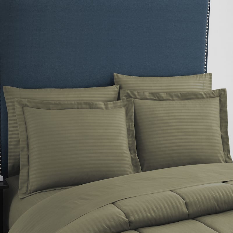 Soft Dobby 8-piece Striped Down Alternative Bed-in-a-Bag Set w/ Sheets