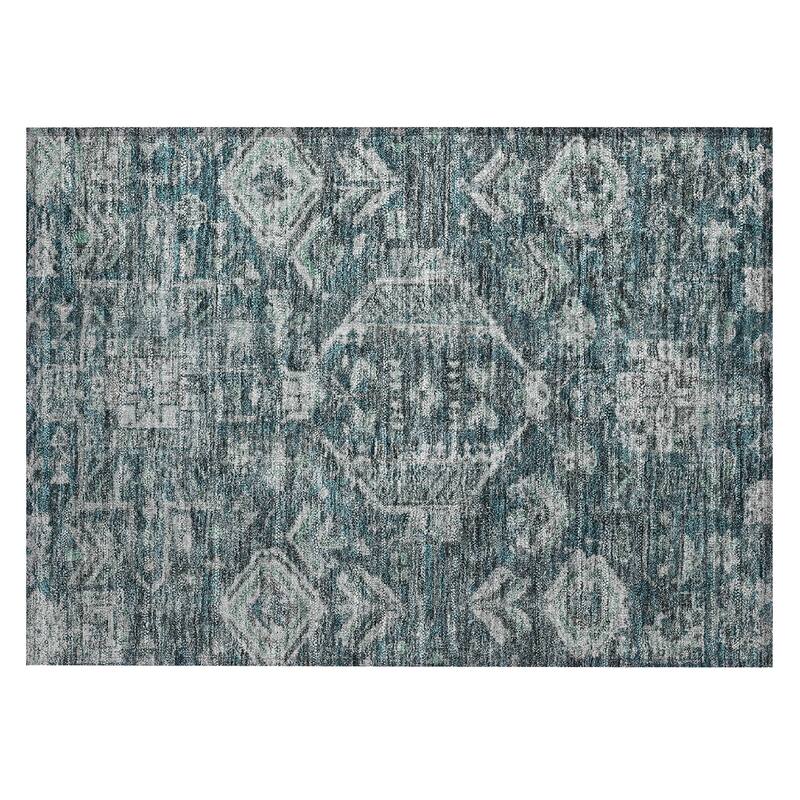 Machine Washable Indoor/ Outdoor Boho Traditional Chantille Rug
