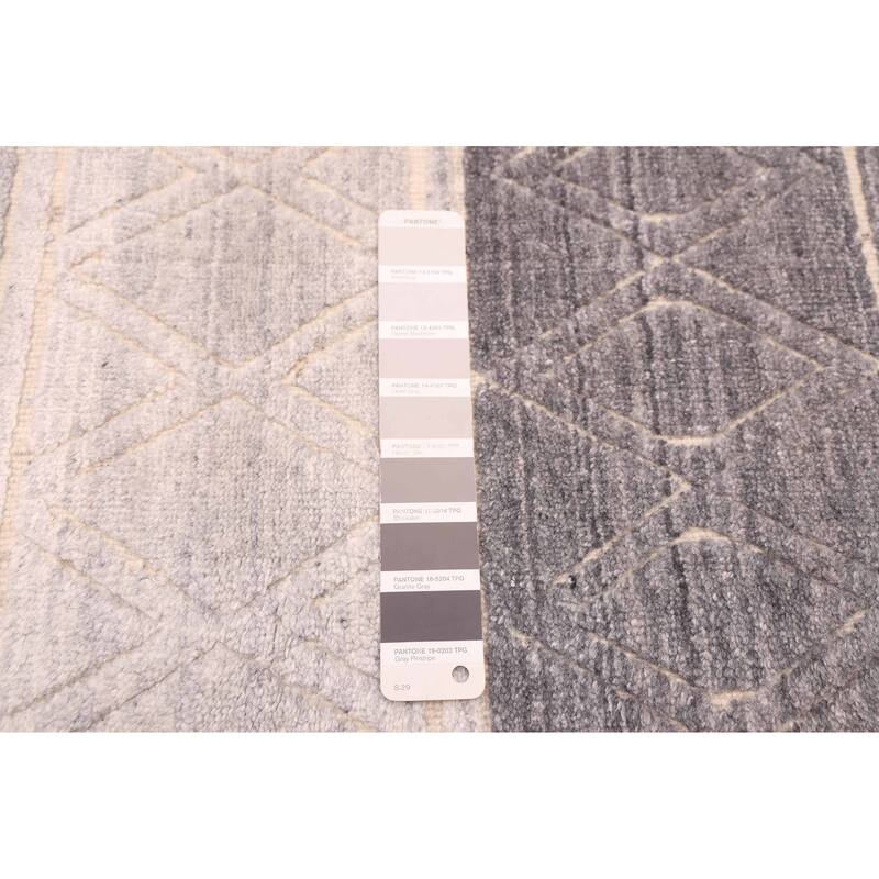 ECARPETGALLERY Hand Loomed Elysian Grey Wool Rug - 6'7 x 9'10