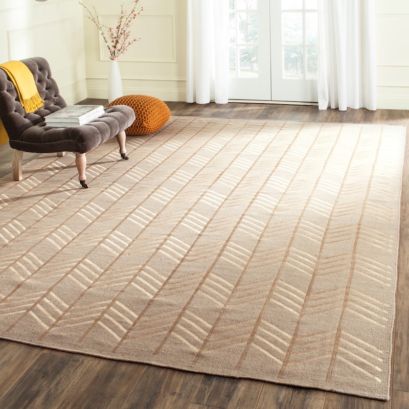 SAFAVIEH Handmade Flatweave Kilim Bertfriede Wool Rug - 8' x 10' - Beige