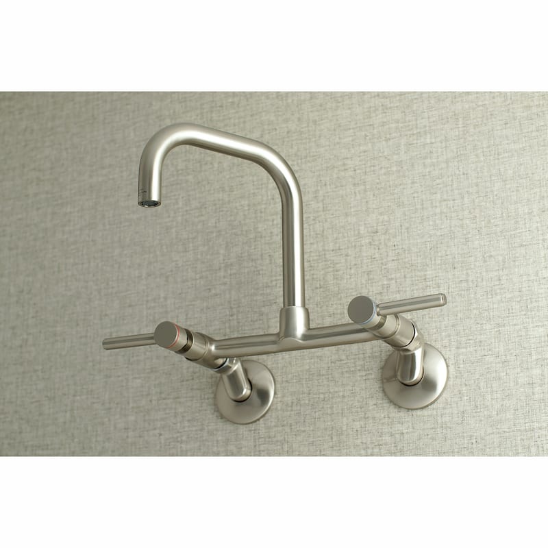 Concord 8-Inch Adjustable Center Wall Mount Kitchen Faucet in Matte Black