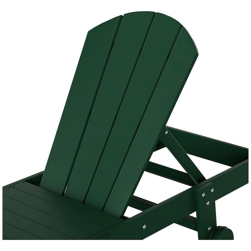 Polytrends Laguna Hdpe All Weather Outdoor Patio Pool Reclining Armless Chaise Lounge With Wheels