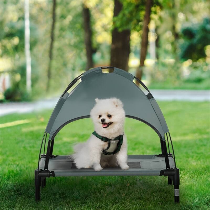Foldable Elevated Pet Bed with Lightweight Steel Frame Including Travel Bag