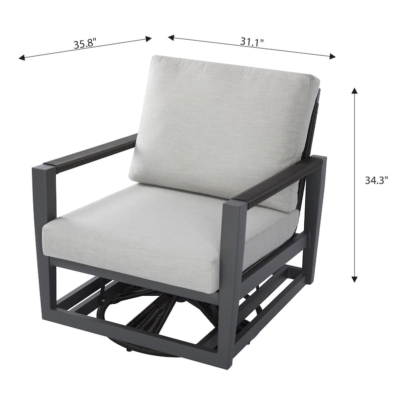 Laguna Powder-Coated Aluminum Swivel Glider Chair with Sunbrella® Cushions