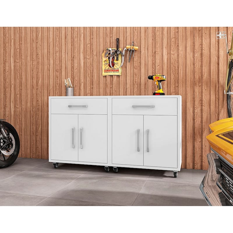 Manhattan Comfort Eiffel Mobile Garage Cabinet (Set of 2)