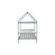 preview thumbnail 13 of 11, Light Grey Rubber Wood House Bed,Twin Size Kids Bed