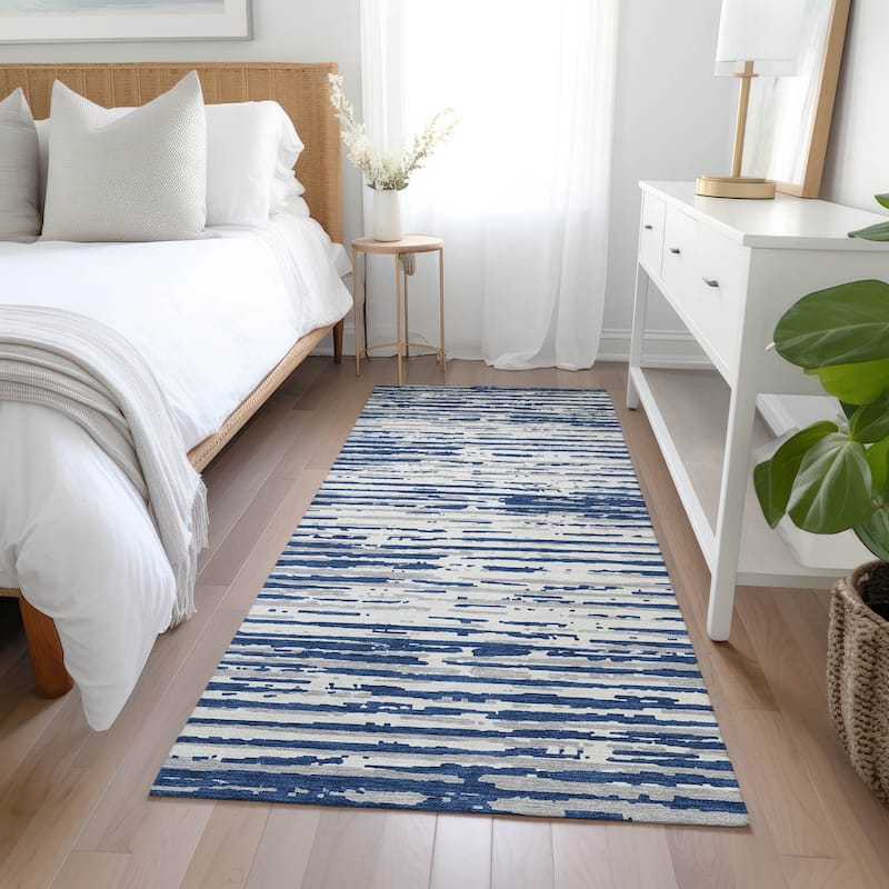 Machine Washable Indoor/ Outdoor Ombre Chantille Abstract Rug