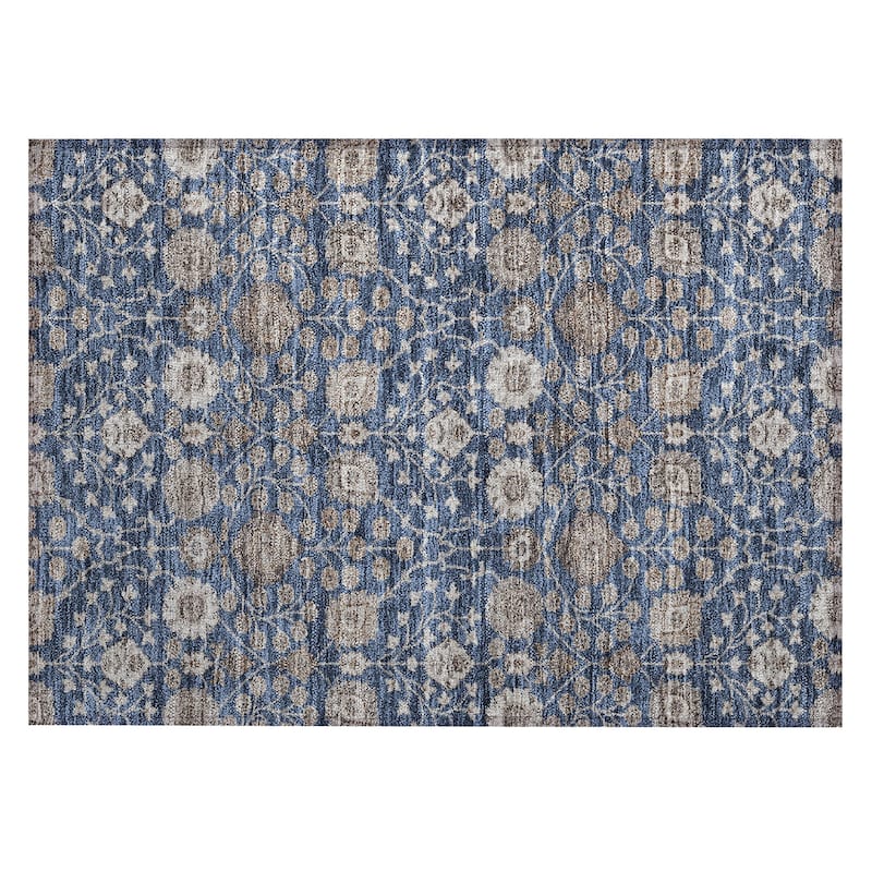 Machine Washable Indoor/ Outdoor Traditional Casual Chantille Rug