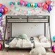 preview thumbnail 1 of 9, Twin over Full Metal Bunk Black for Kids and Adult, Low Profile and Easy Climbing with Stable Ladder Black