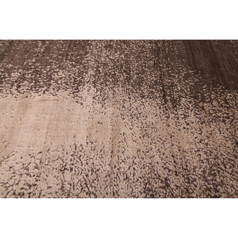 ECARPETGALLERY Hand Loomed Elysian Beige, Dark Brown Rug - 7'11 x 9'11