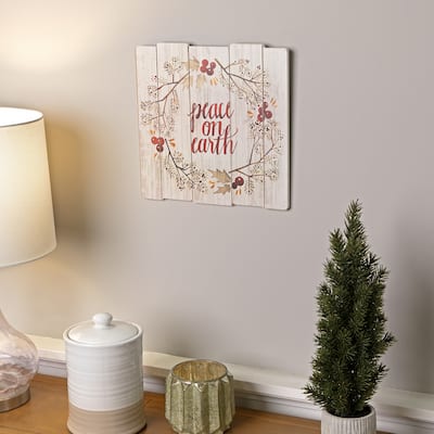 Peace on Earth Christmas Wall Sign - 12"