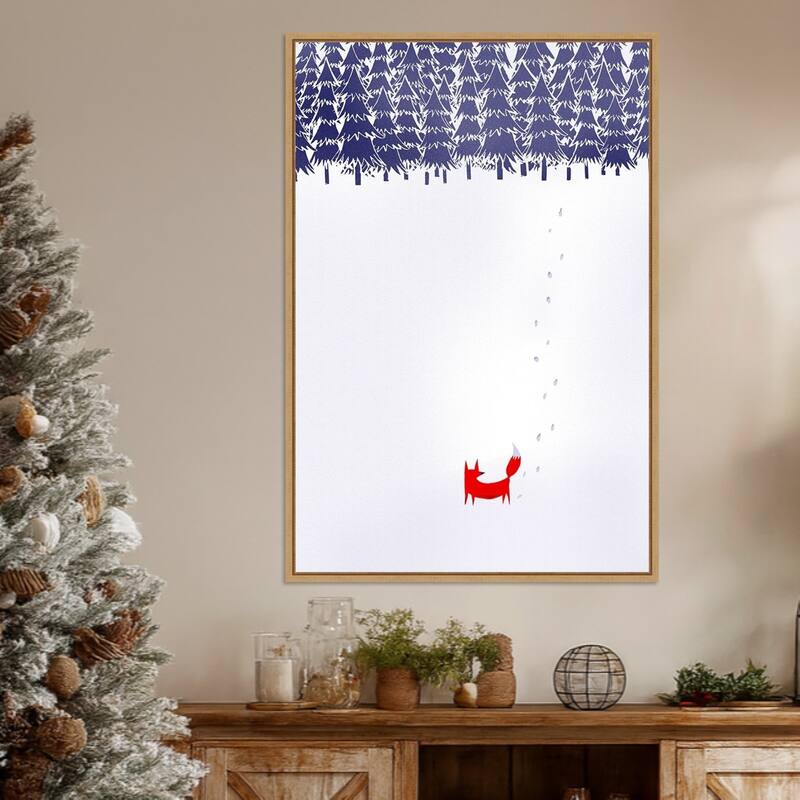 Alone In The Forest by Robert Farkas Framed Canvas Wall Art Print - Sylvie Natural