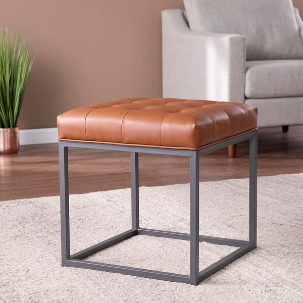 slide 2 of 10, SEI Furniture Healy Saddle Brown Mini Ottoman