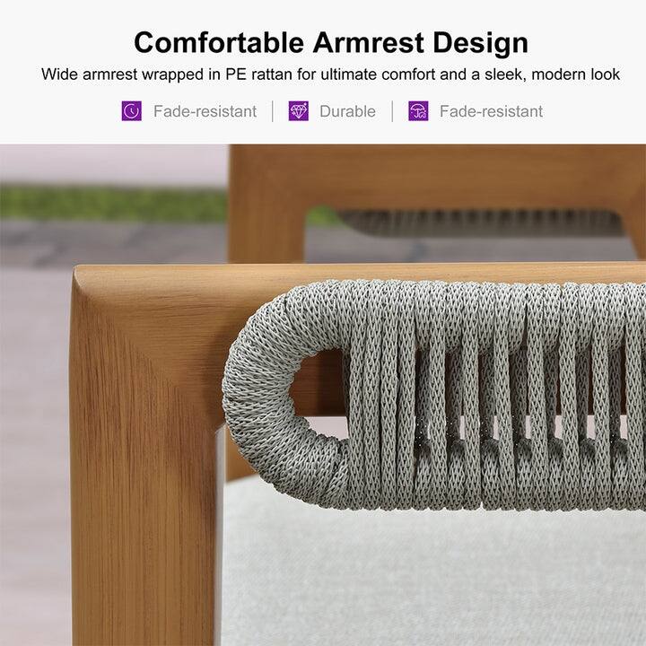 PURPLE LEAF Outdoor Bar Stools Chair Set of 2, All Weather Rattan and Aluminum Patio Bar Stool with Cushion