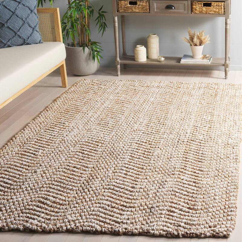 SAFAVIEH Handmade Natural Fiber Charleyne Farmhouse Jute Rug - Natural/Bleach - 5' x 8'