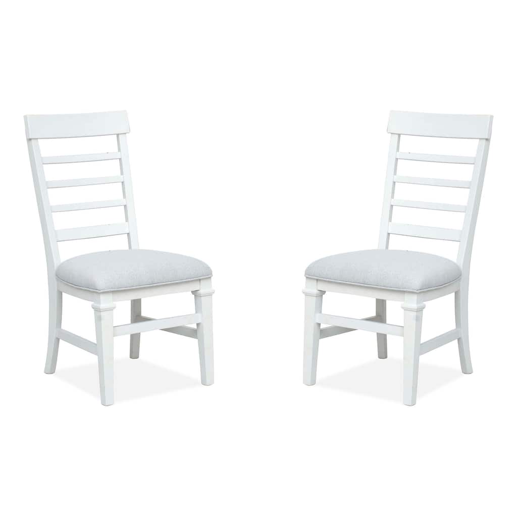 Magnussen Home Charleston White Dove Upholstered Side Chair Two Pack - 18.75''W x 22.75''D x 40''H