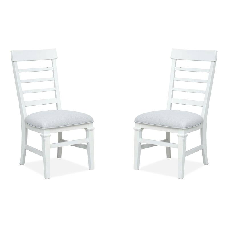 Magnussen Home Charleston White Dove Upholstered Side Chair Two Pack - 18.75''W x 22.75''D x 40''H - 18.75''W x 22.75''D x 40''H - Set of 2 - White Dove - Dining Height