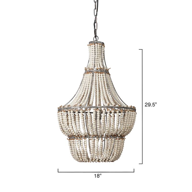 Alden Décor Laurel Wood Beaded Chandelier