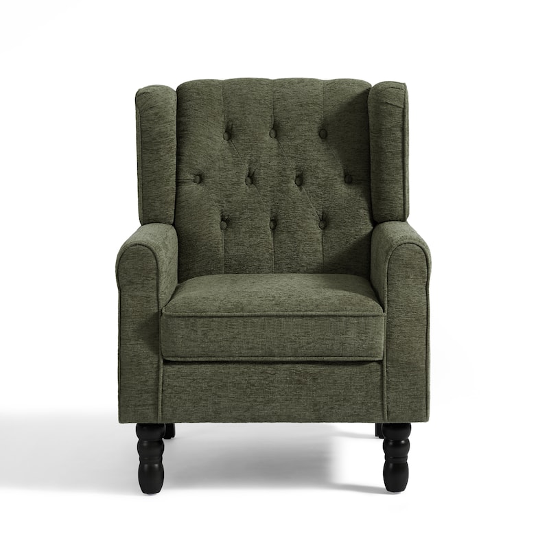 Modern Button Tufted Wingback Accent Chair Upholstered Armchair