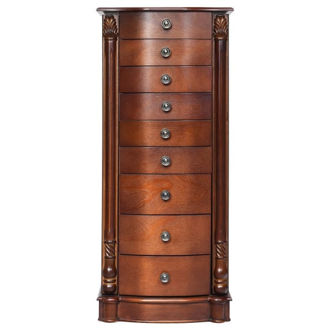 Large Wooden Jewelry Storage Box Organizer - 17" x 12" x 39.5" (L x W x H)
