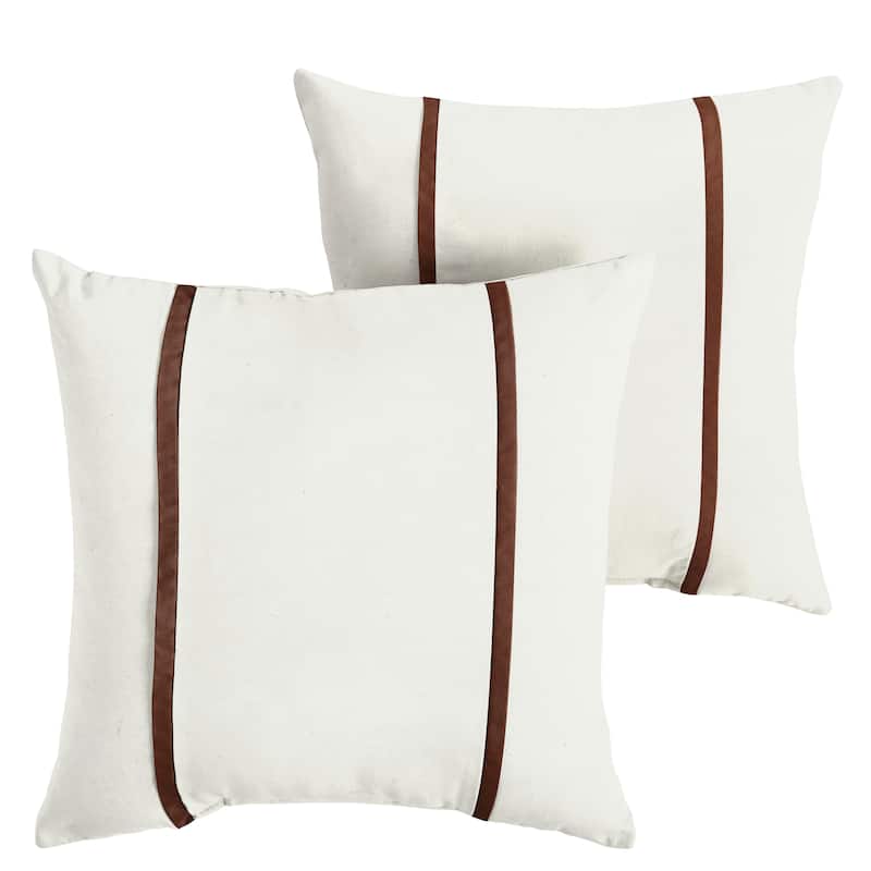 Sorra Home Sunbrella Outdoor Double Petite Flange Pillow Set of 2