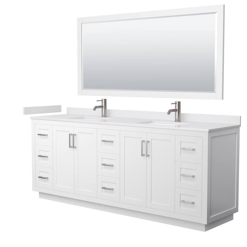 Miranda Double Vanity Set, Cultured Marble Top, 70-Inch Mirror